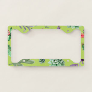 Cactus Pattern 6 License Plate Frame