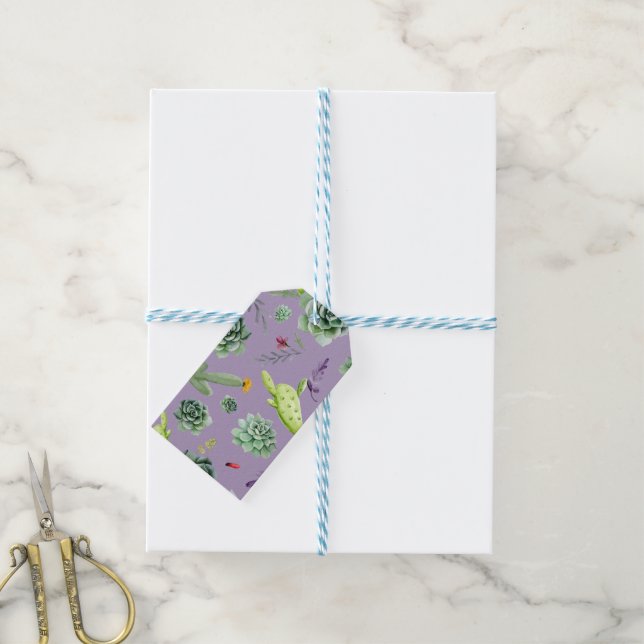 Cactus Pattern 7 Gift Tags (With Twine)