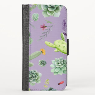 Cactus Pattern 7 iPhone XS Wallet Case