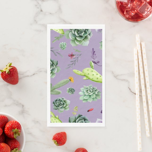 Cactus Pattern 7 Paper Guest Towels (Insitu)