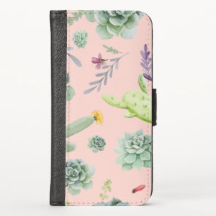 Cactus Pattern 8 iPhone XS Wallet Case