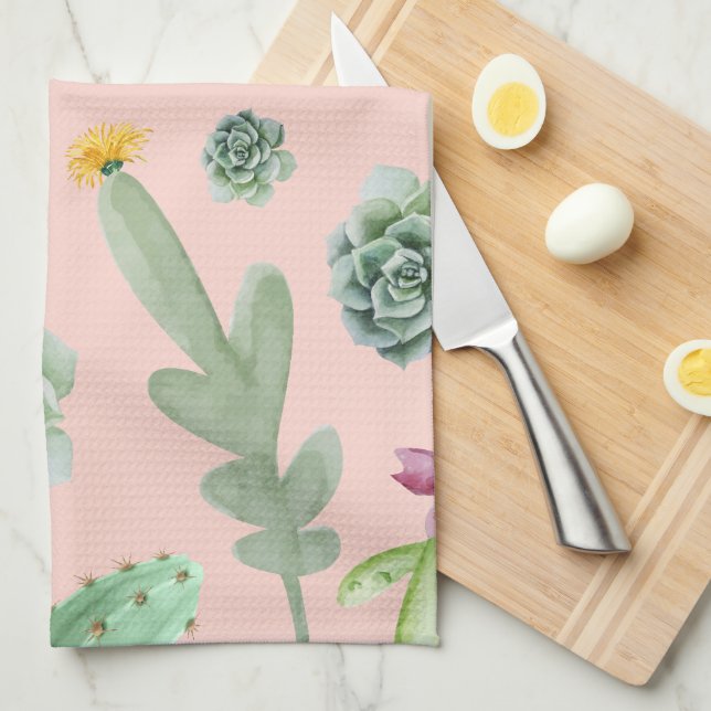 Cactus Pattern 8 Kitchen Towel (Quarter Fold)