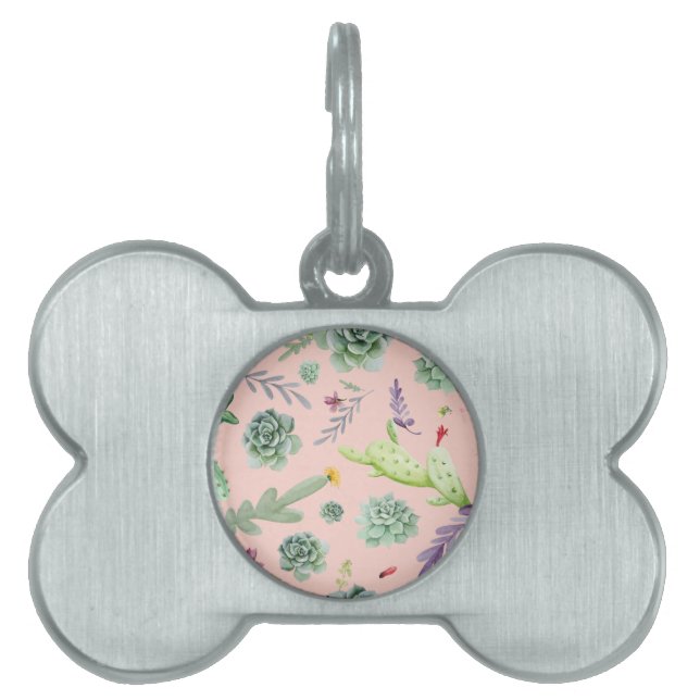 Cactus Pattern 8 Pet ID Tag (Front)