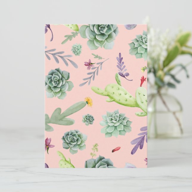 Cactus Pattern 8 Thank You Card (Standing Front)