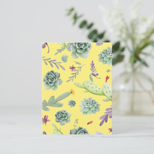 Cactus Pattern 9 Holiday Postcard (Standing Front)
