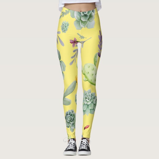 Cactus Pattern 9 Leggings (Front)