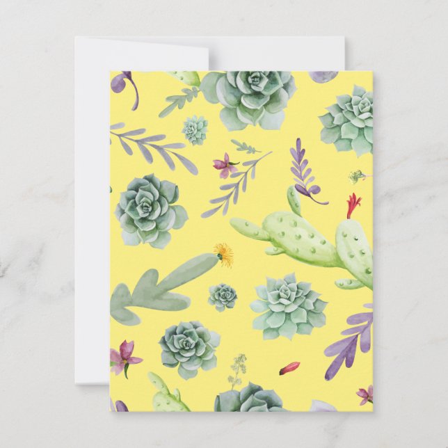 Cactus Pattern 9 Note Card (Front)