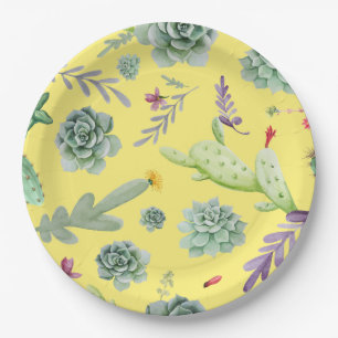 Cactus Pattern 9 Paper Plates