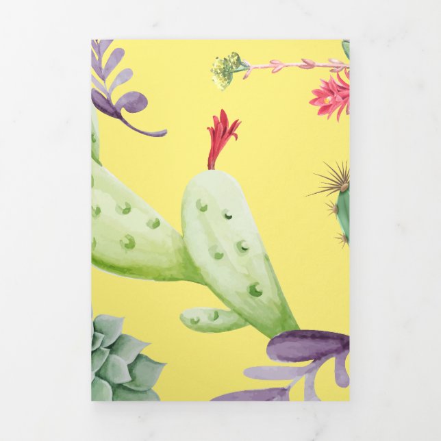 Cactus Pattern 9 Tri-Fold Holiday Card (Cover)