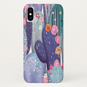 Cactus Pattern Colorful Watercolor iPhone X Case