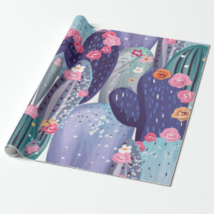 Cactus Pattern Colorful Watercolor Wrapping Paper
