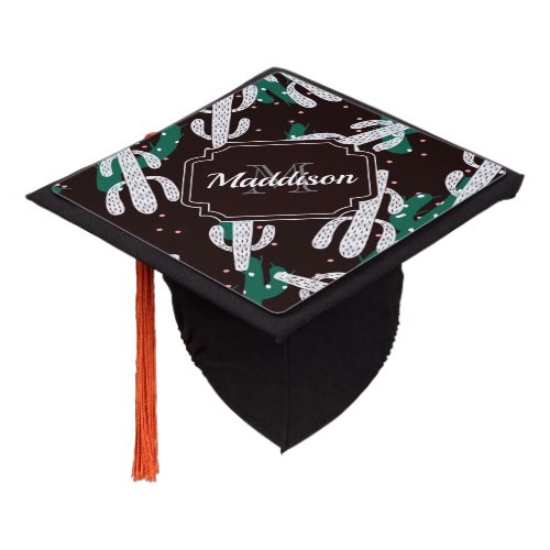 Cactus Pattern Graduation Cap Topper