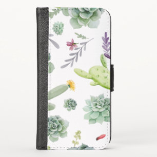 Cactus Pattern iPhone XS Wallet Case