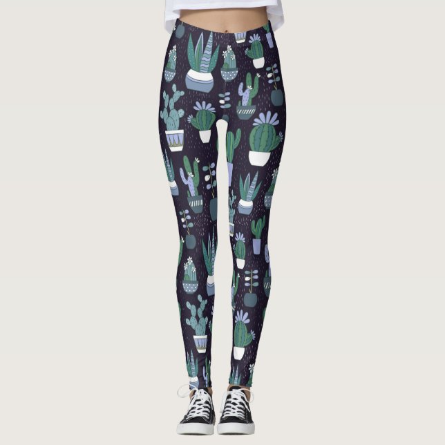 Cactus pattern leggings (Front)