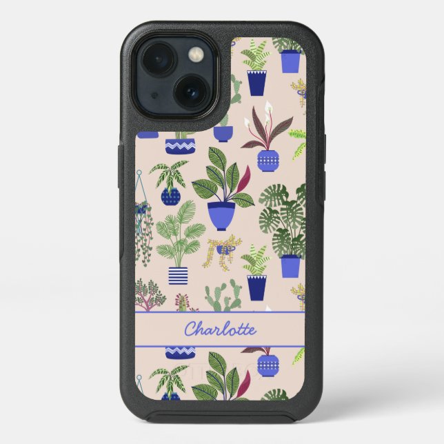 Cactus Pattern Personalized Otterbox iPhone Case (Back)