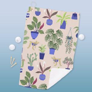 Cactus Pattern Pink Golf Towel