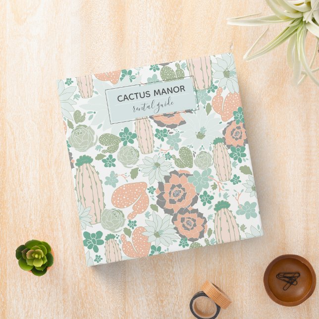 Cactus Pattern Rental Guide Book 3 Ring Binder (Creator Uploaded)