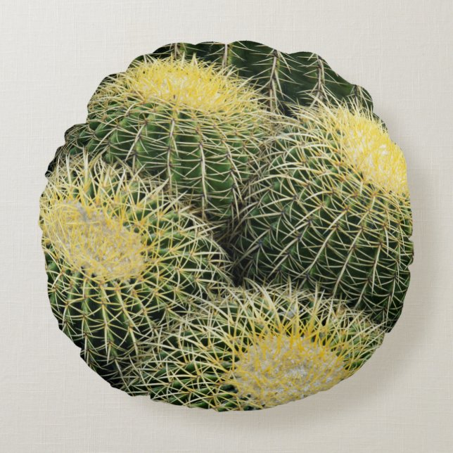 Cactus Pattern Round Pillow (Front)