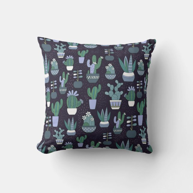 Cactus pattern throw pillow (Front)