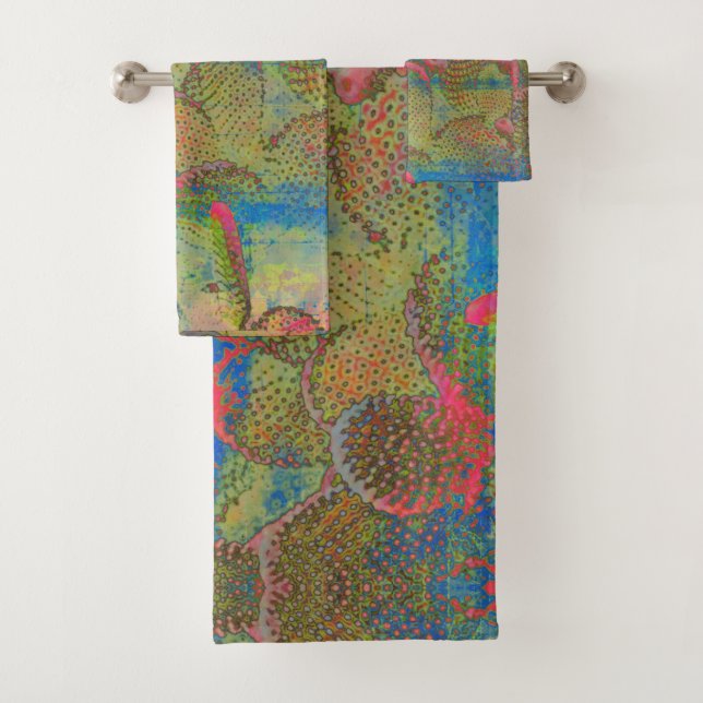 Cactus Pattern Towel Set (Insitu)
