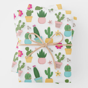 Cactus Pattern Wrapping Paper Sheets