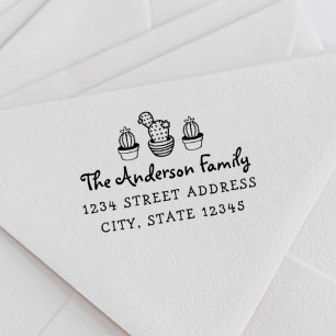 Cactus Personalized Family Name Return Address Self-inking Stamp