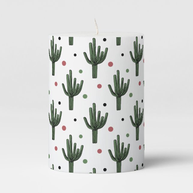 Cactus Pillar Candle (Front)