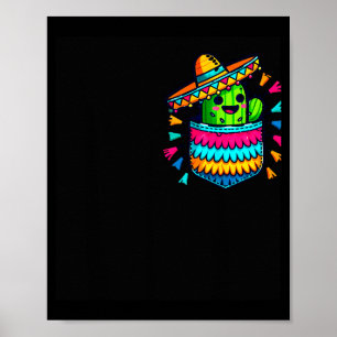 Cactus Pinata Pocket Cinco De Mayo Mexican Party C Poster