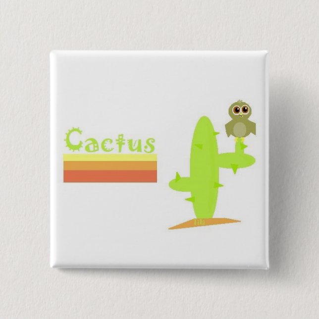 Cactus Pinback Button (Front)