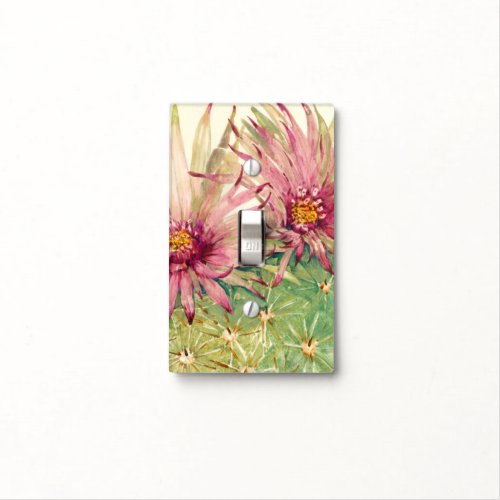 Cactus Pink Blossoms Light Switch Cover