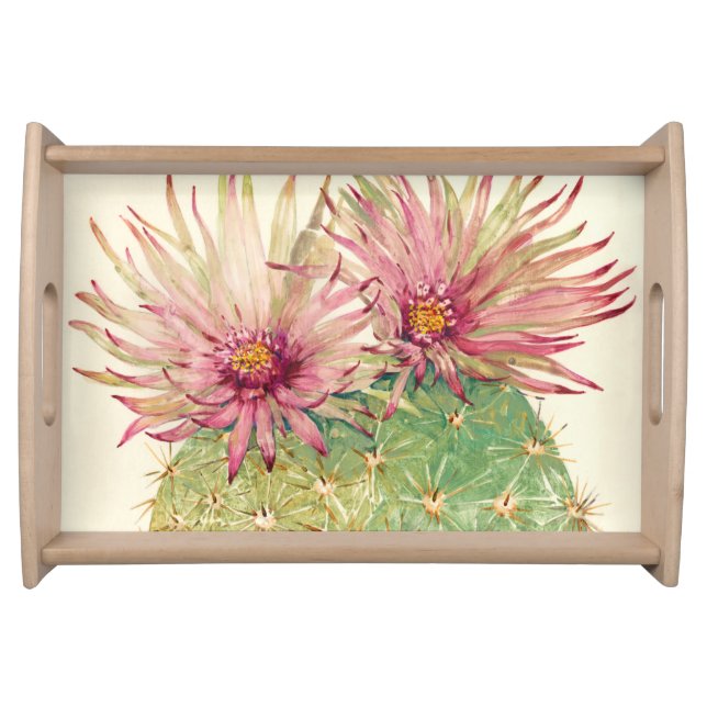 Cactus Pink Blossoms Serving Tray (Front)