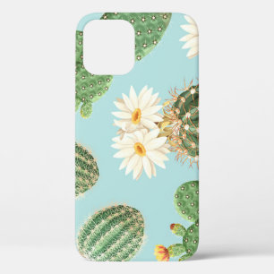 Cactus, pink flowers: light decor iPhone 12 case