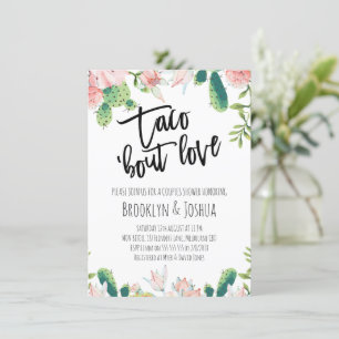 Cactus Pink Taco 'bout Love Couples Shower Invitation