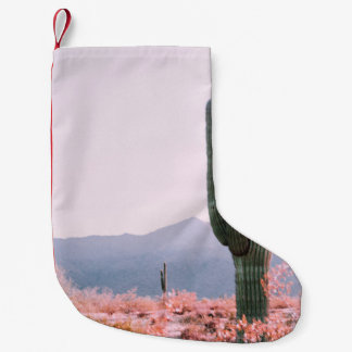 CACTUS PLANT BESIDE ORANGE LEAFED PLANT SMALL CHRISTMAS STOCKING