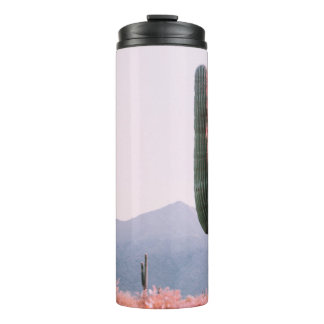 CACTUS PLANT BESIDE ORANGE LEAFED PLANT THERMAL TUMBLER