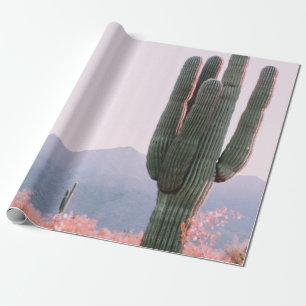 CACTUS PLANT BESIDE ORANGE LEAFED PLANT WRAPPING PAPER