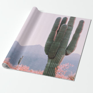 CACTUS PLANT BESIDE ORANGE LEAFED PLANT WRAPPING PAPER