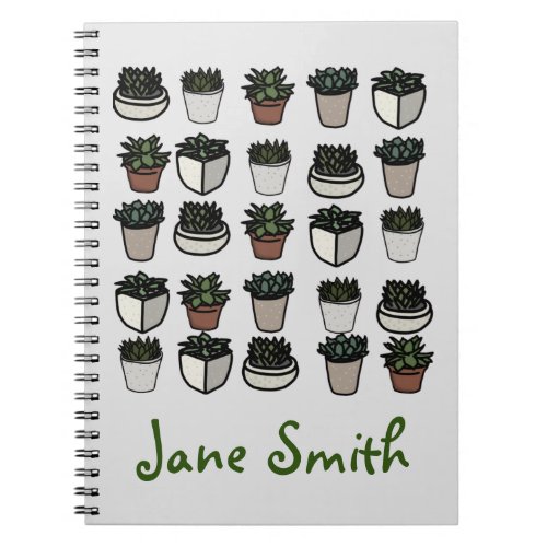Cactus plant funky pattern notebook