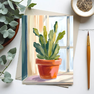 Cactus Plant Green Botanical Watercolor Postcard