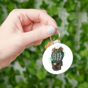Cactus Plant In A Pot Keychain