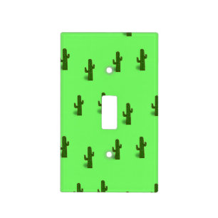 Cactus plant on light green switch cover