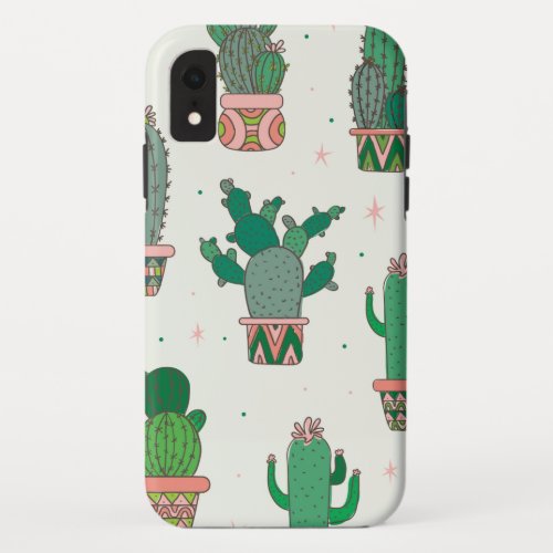 Cactus Plant Pattern iPhone XR Case