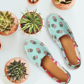 Cactus Plant Pattern Robin Egg Blue Espadrilles by watermelontree at Zazzle