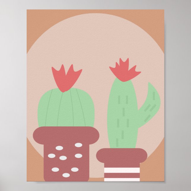 Cactus Plant Potted Clay Pots and Shapes Wall Art (Front)