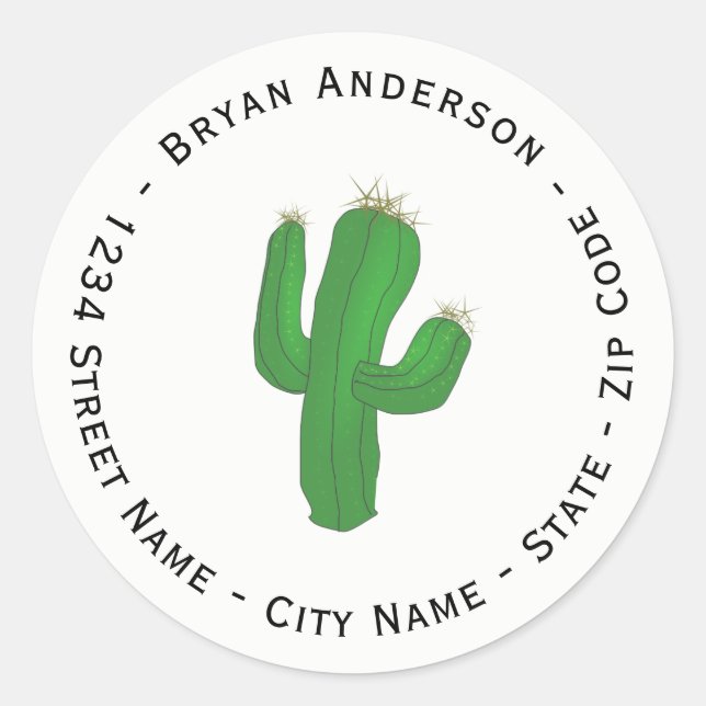 Cactus Plant Return Address Label (Front)