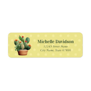 Cactus Plant Return Address Labels
