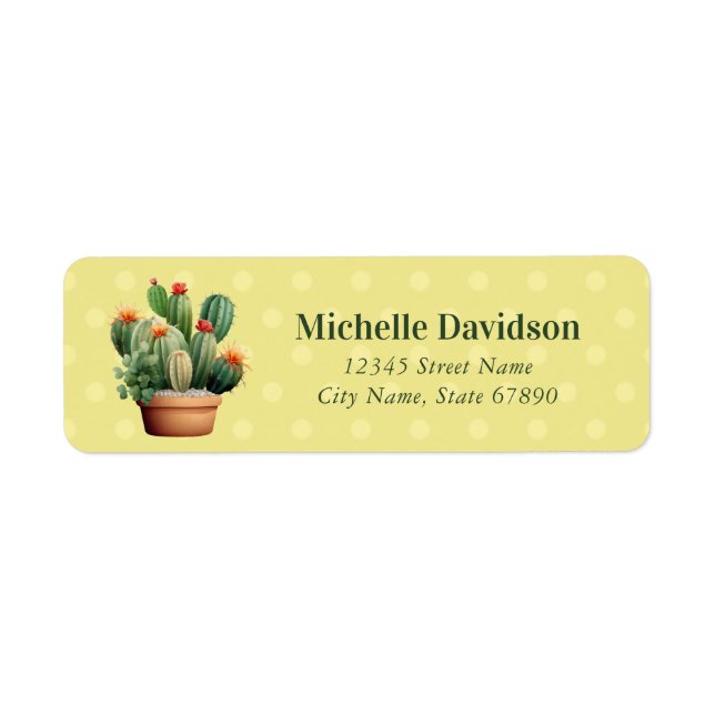 Cactus Plant Return Address Labels (Front)