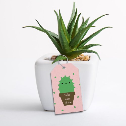 Cactus plant take care of me cute kawaii gift tags