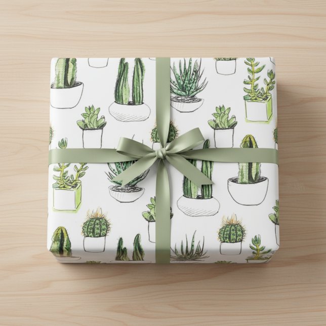 Cactus Plant Vibe Wrapping Paper Sheets (Cactus Plant Vibe Wrapping Paper Sheets)