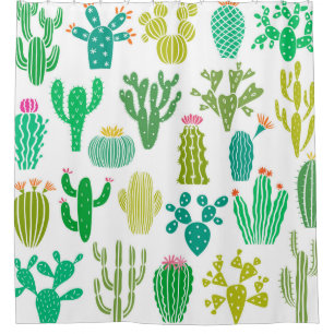 Cactus plant: vintage floral set. shower curtain